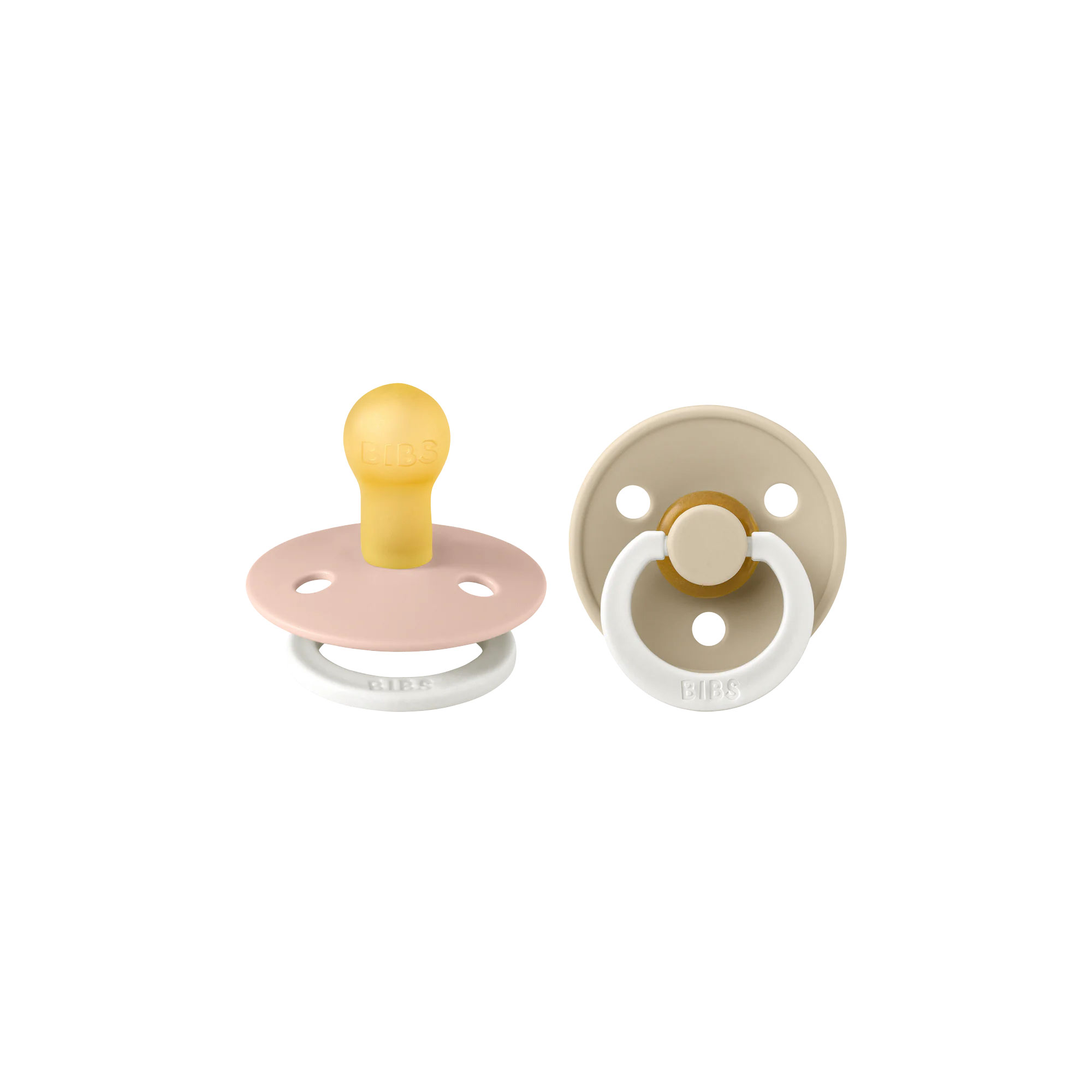 BIBS Colour Pacifier 2 Pack Size 1 – Vanilla/Blush