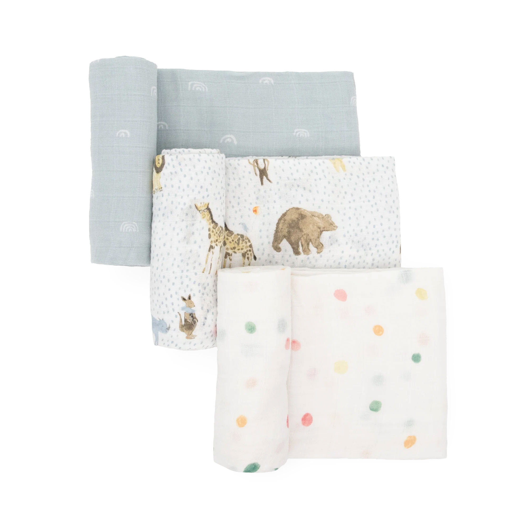 Little Unicorn Cotton Muslin Swaddle Blanket 3 Pack – Party Animals