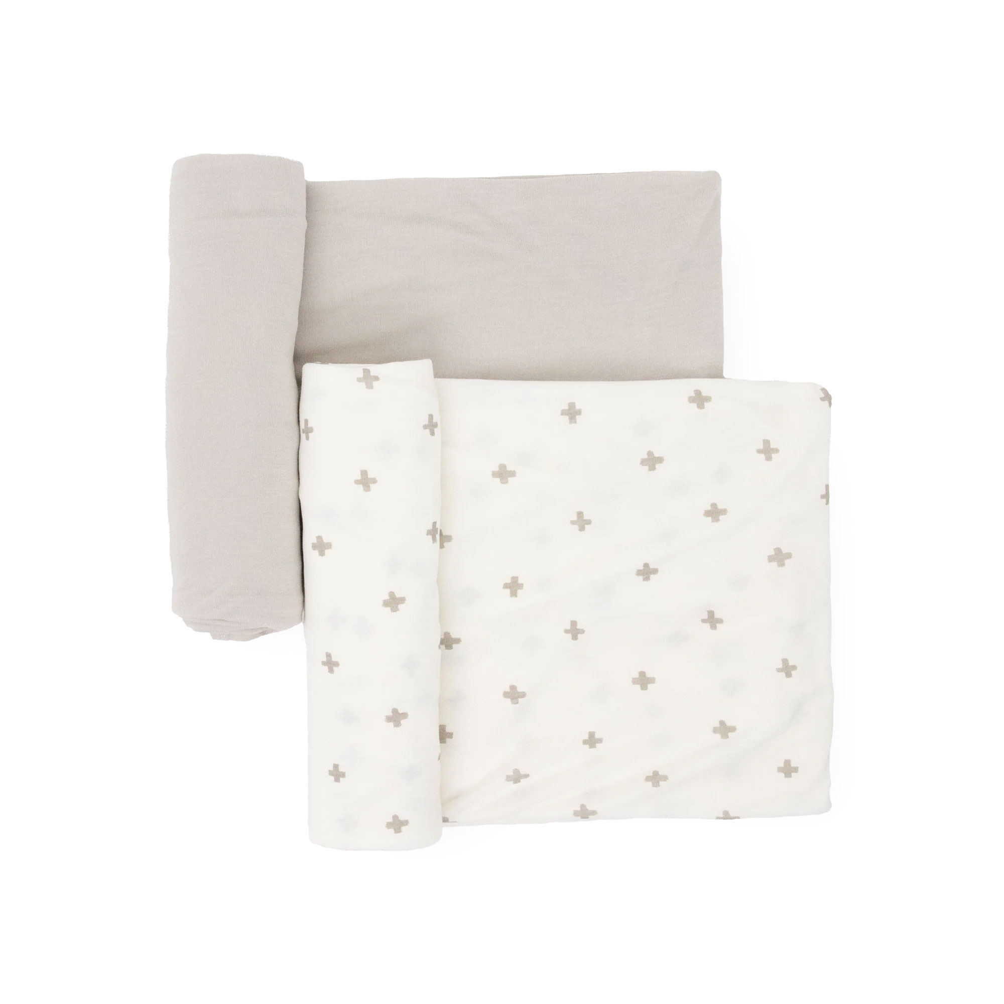 Little Unicorn Stretch Knit Swaddle Blanket 2 Pack – Grey Cross