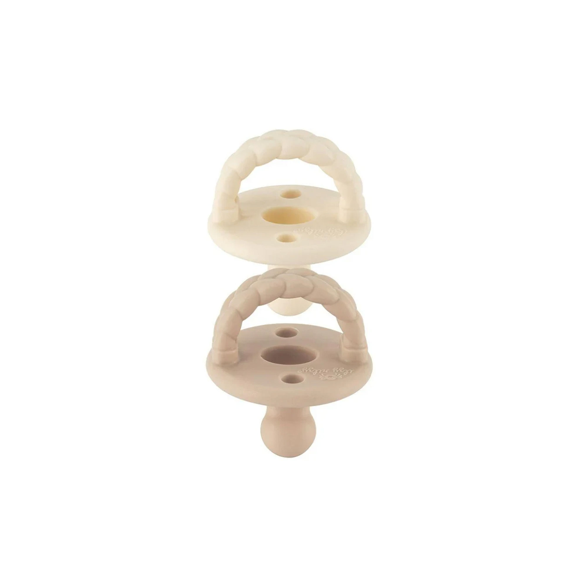 Itzy Ritzy Sweetie Soother Orthodontic Silicone Pacifier 2 Pack 0-6M – Toast /Buttercream