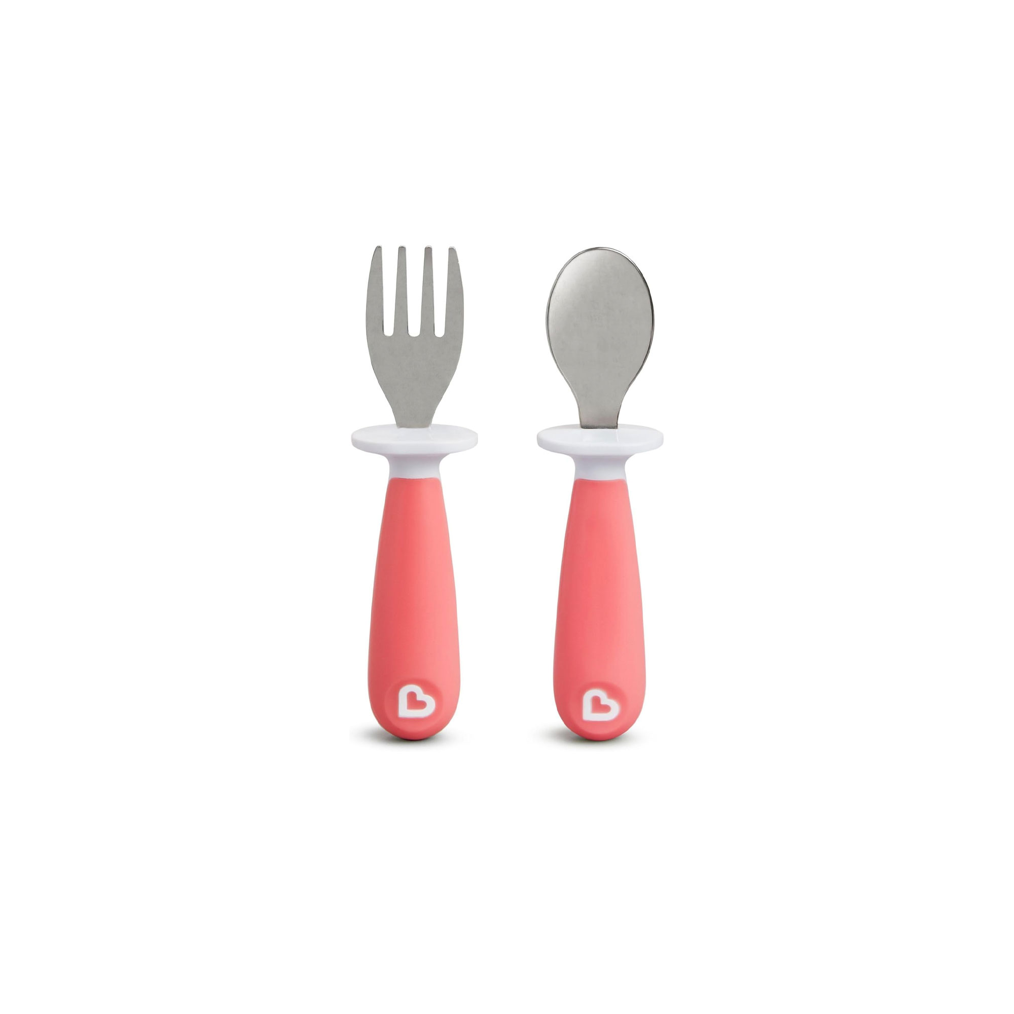 Munchkin Raise Toddler Fork and Spoon Set – Light Pink