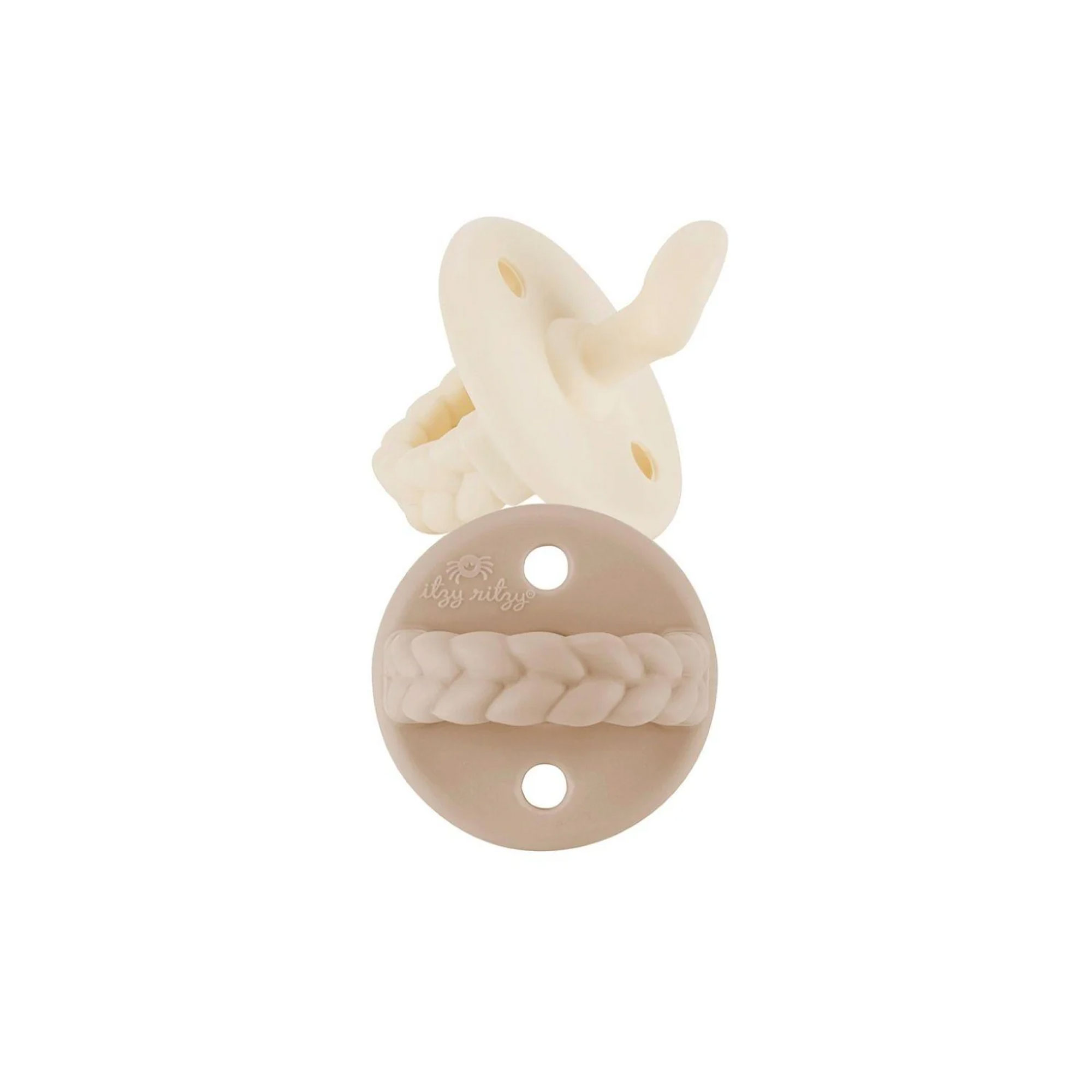 Itzy Ritzy Sweetie Soother Silicone Pacifiers 6-18M – Toast /Buttercream