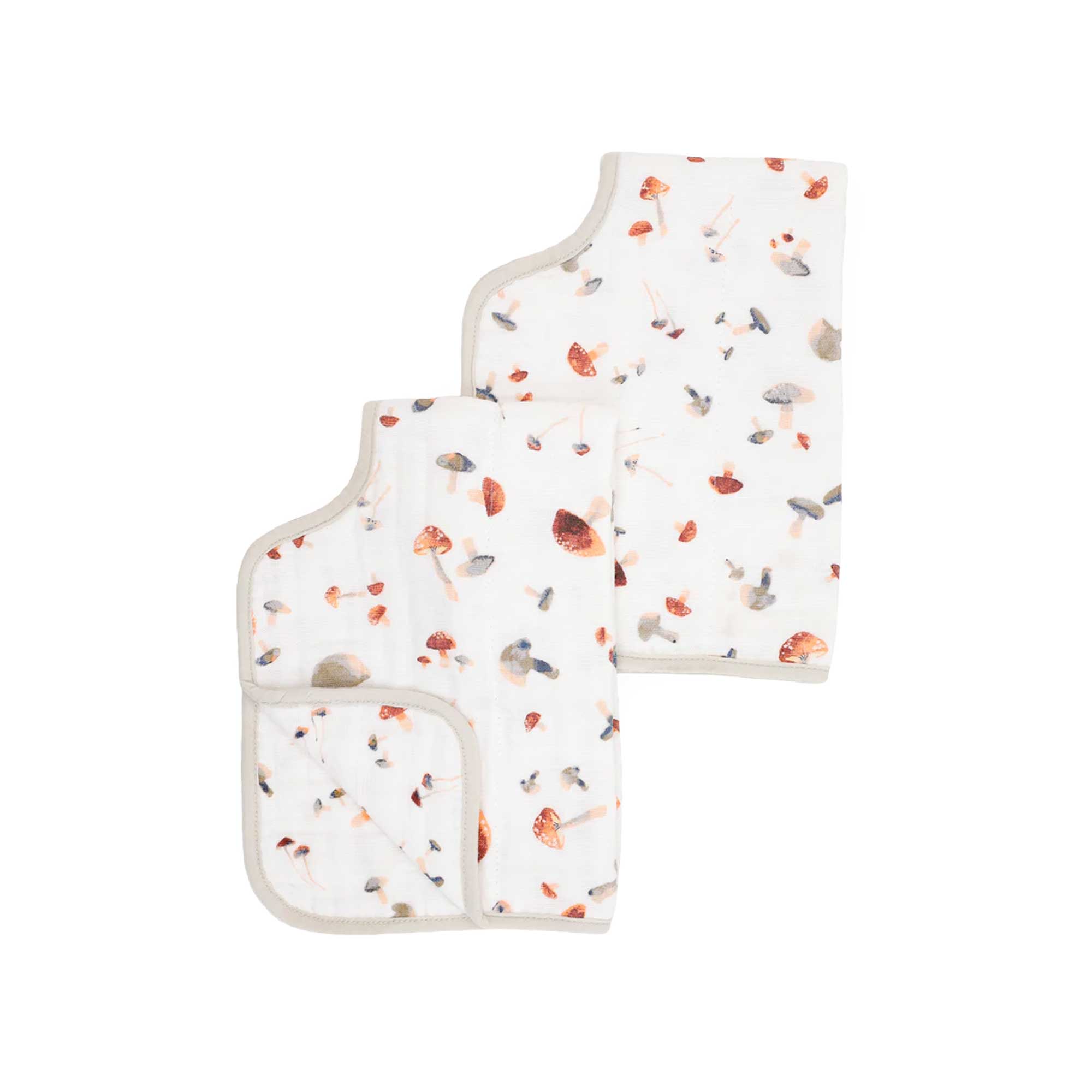 Little Unicorn Cotton Muslin Burp Cloth 2 Pack – Mushrooms