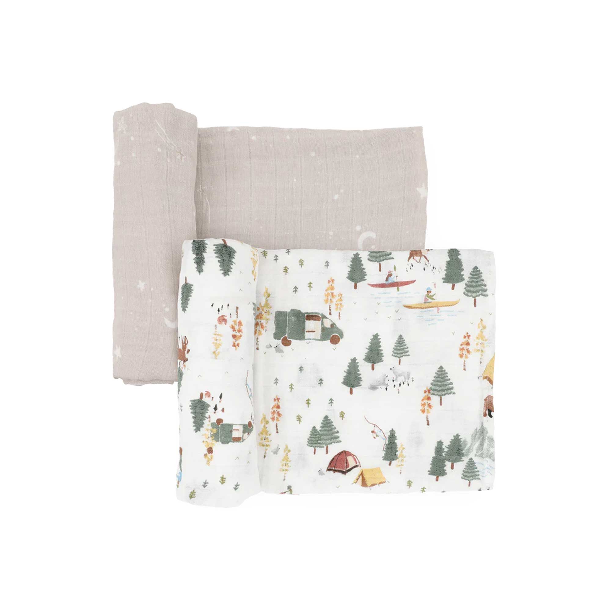 Little Unicorn Organic Cotton Muslin Swaddle Blanket 2 Pack – Alpine Adventure